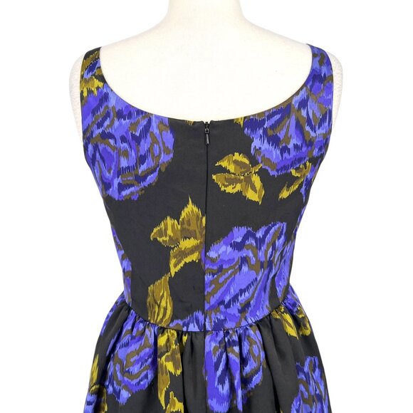 Becky & Max Fit and Flare Black Floral Print Sleeveless Scoop Neck Dress Size 6 - Picture 7 of 13